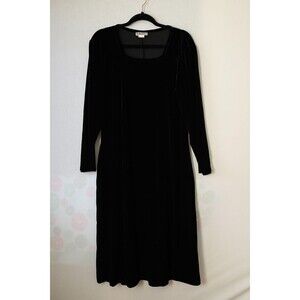 Sunbelt Black Velvet Dress L Goth Witchy longsleeve Event Party Cocktail